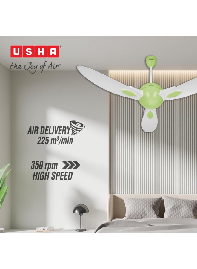 أوشا USHA New Bloom Series Plumeria (Inspired by Plumeria) BLDC Ceiling Fan with Bi-Directional Feature | Sleep/Boost/Timer Modes | RF Remote | Whisper-Quiet | Dust-Resistant (white & Light Green) - Image 3